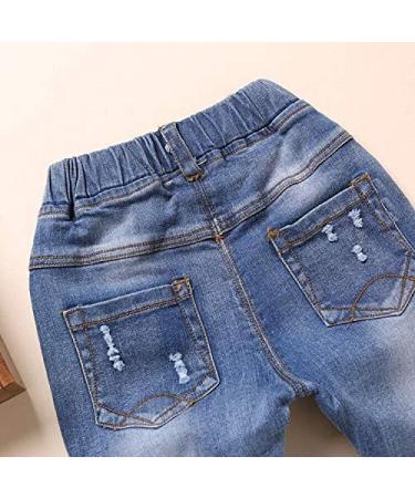 KIDSCOOL SPACE Baby Ripped Jean Toddler Elastic Waist Distressed Denim Pants 12-18 Months Blue-1926 - Buy Online on GoSupps.com