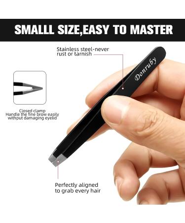 Donruby Tweezers Set - 8 Pcs Professional Stainless Steel Precision Tweezer for Eyebrows and Facial Hair Removal - Ideal for Ingrown Hair, Splinters - Daily Beauty Tool - Buy Online on GoSupps.com