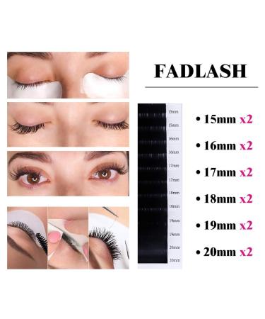 Professional Classic Individual Eyelash Extensions | 0.10mm D Curl Mix (15-20mm) | Natural Black Beauty - Buy Online on GoSupps.com