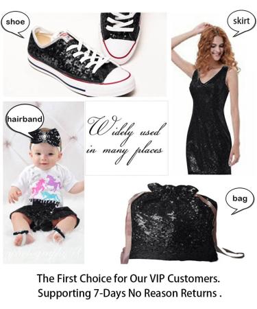 3 Feet Sequin Fabric by The Yard - Xmas Decor Tablecloth Linen - 1 Yard Black - Buy Online on GoSupps.com