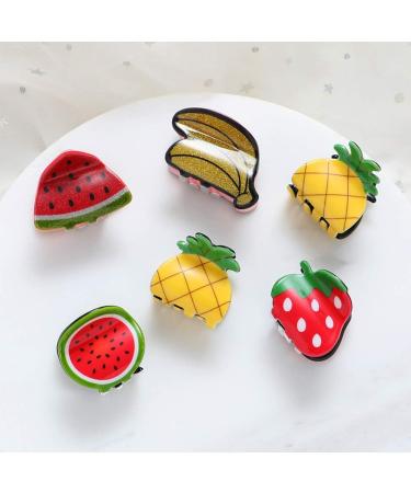 U-M 2 pcs Banana Strawberry Fruit Mini Hair Claws Clip Clamp Adult Kid Girl Headdress 5 as shown - Buy Online on GoSupps.com