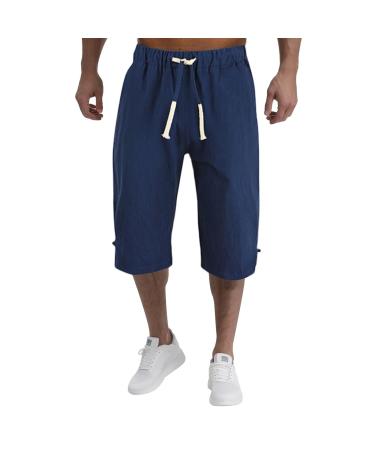 Cewifo workout shorts linen color cut short pants for men from cotton casual men's pants 18 pants short black linen pants men white short linen pants men summer 5xl a1-marine l