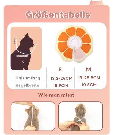 Supet Rewriter Cat Adjustable Hen Collar - Post-Surgery Recovery Cone (Grapefruit) | Comfortable Healing Solution for Cats (Neck: 14-23cm) - Buy Online on GoSupps.com