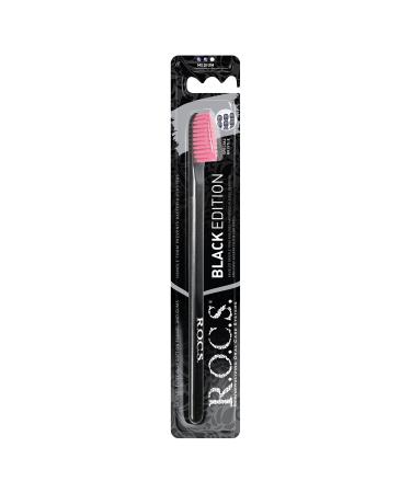ROCS Adult Toothbrushes - Medium Black Edition | Premium Oral Care | International Shipping Available - Buy Online on GoSupps.com