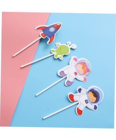 Warmhm Birthday Cupcake Topper 48pcs Set Supplies Birthday Toppers for Cakes Funny Theme Party Cute Baby Shower Cupcake Supplies Pick Cupcake Decorating Topper Child Space Wooden Top Hat - Buy Online on GoSupps.com