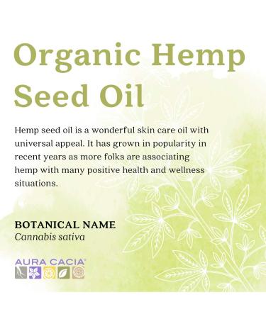 Aura Cacia Organic Hemp Seed Oil - Pure & GCMS Tested - 118ml (4 fl oz) - Buy Online on GoSupps.com