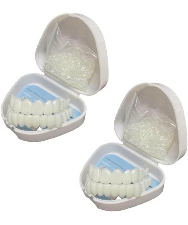Flipped Warm False Teeth Veneers - 2 Pairs Cosmetic Temporary Dentures for a Perfect Smile - Buy Online on GoSupps.com
