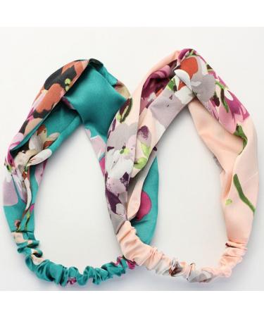 iLoveCos Women Stretchy Printed Head Wrap Floral Style Crossover Elastic Vintage Flower Headbands Boho Twisted Knotted Hairband Girl Hair Band Turban Yoga Sport Daily Wear 4 Pieces - Buy Online on GoSupps.com