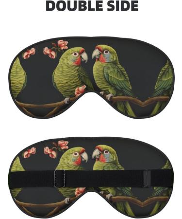 Buy Couple Parrots Olive Print Unisex Sleep Eye Mask | Soft Comfort Eye Shade Cover for Travel Yoga & Shift Work - Buy Online on GoSupps.com