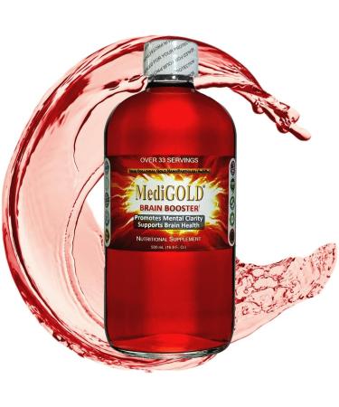 MediGOLD Brain Booster True Colloidal Gold AuNP Nutritional Supplement - 500 mL in Clear Glass Bottle