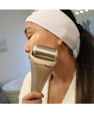 Cold Therapy Facial Ice Roller | Stainless Steel Face Massager for Puffiness Relief | Aesthetic Gold Ice Roller for Face & Eyes - Buy Online on GoSupps.com