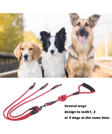3 in 1 Dog Leashes with Adjustable Detachable Coupler 3 Way Dog Leash Durable Strong Nylon Long Line Dog Leads with Padded Handle for One Two Three Dogs Pet Walking Hiking - Buy Online on GoSupps.com