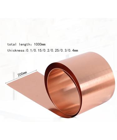 HJYPDMJ Copper Strips Copper Foil Coils Copper Sheet Metal Foils Widely Used In Building Decoration Industry For Heat Conduction(Size:0.4x200x1000mm) - Buy Online on GoSupps.com
