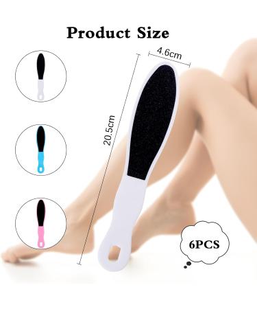 6 Pieces Double-Sided Foot File for Hard Skin Foot Scrubber Hard Skin Remover for Wet and Dry Cracked Feet Portable Foot Care Tool for Bath Pedicure Salon (Large) - Buy Online on GoSupps.com