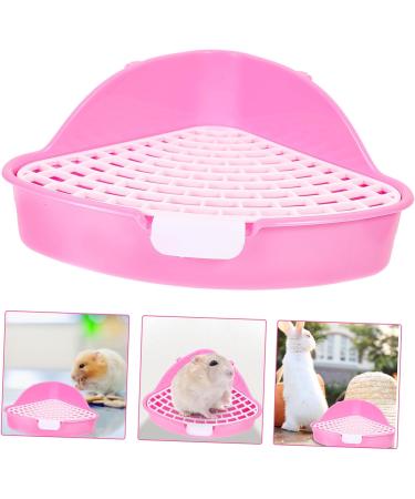 CIYODO Box Rabbit Toilet Pet Training Corner Hedgehog Potty Tub Tray for Bathtub Bunny Potty Plastic 33X29.5X14CM Pink - Buy Online on GoSupps.com