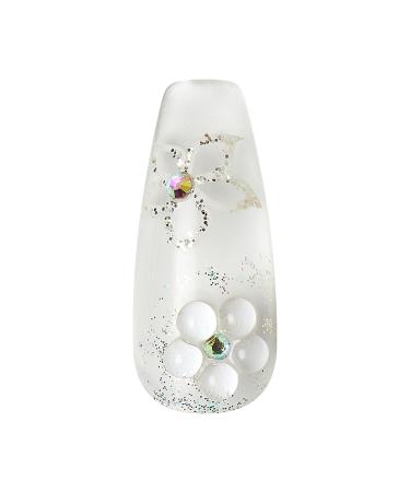 KISS Gel Fantasy Press On Nails - Sweet Jelly White Coffin Shape Long Size | 28 Nails & Glue Included | Perfect for International Shipping - Buy Online on GoSupps.com