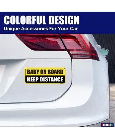 GEEKBEAR Baby on Board Magnet (Yellow/Black) - Reflective Bumper Safety Warning Sign - Buy Online on GoSupps.com