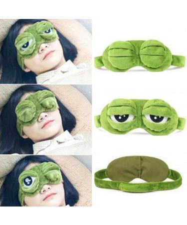Unisex Creative Travel Sleep Eye Mask Cartoon Frog Filled Hood Eyeshade Cover Blinder Office School Blindfold - Buy Online on GoSupps.com
