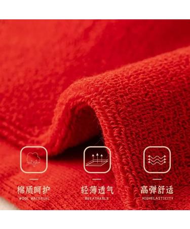 Chinese New Year Red Cotton Lucky Socks 4 Pairs | Rabbit Embroidery Zodiac Stockings | Men Women Spring Festival | Size 36-40 Red-6 - Buy Online on GoSupps.com