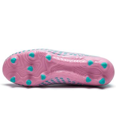 LEOCI Unisex Soccer Cleats Firm Rugby Boots 4.5 Pink-Aquamarine - Men's and Women's Outdoor Football Shoes - Buy Online on GoSupps.com