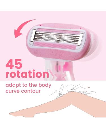 Travel Razor For Women 5-Blade Safety Razor 1 Handle 3 Refills 1 Drying Travel Case Portable Smooth Skin Travel Accessories Travel Size Toiletries On the Go Mini Razor For Legs Hands Arm - Buy Online on GoSupps.com
