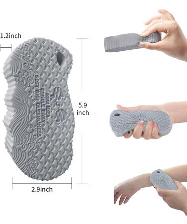 Orxior Super Soft Exfoliating Bath Sponge | Reusable Dead Skin Remover | Gentle Natural Fiber Shower Sponge for Adults & Kids - Grey - Buy Online on GoSupps.com