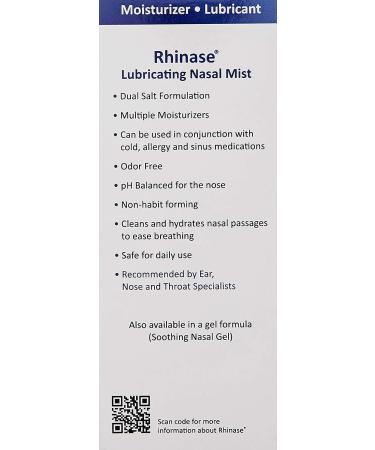 Rhinase Allergy Relief Saline Nasal Spray - 300 Sprays, Steroid-Free Formula for Dry Nose and Allergy Nosebleeds - Buy Online on GoSupps.com