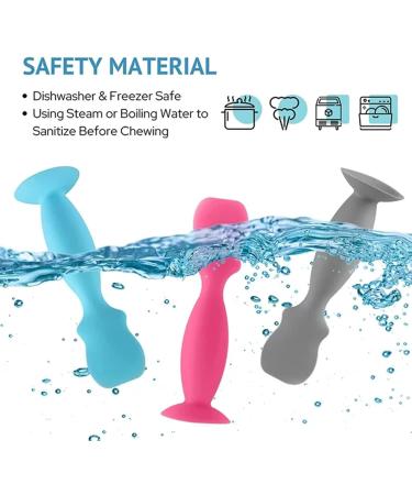 Creoqiji 4-Pack Silicone Bathing Toy for Babies - 18 Months+ Fine Motor Skill Brushes (Gray) - Buy Online on GoSupps.com