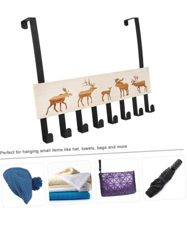 CHILDWEET Bath Toy Storage 1pc Solid Wood Door Hook Towel Hooks Jacket Hanger Bath Towel Hook Wrought Iron Hook Coat Key Hook - Buy Online on GoSupps.com