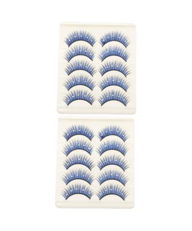 FRCOLOR Diamond Lashes 10 Pairs Lashes Natural False Reusable Soft Light Fake Lash Artificial Fiber Eyelash Diamond False Eyelashes