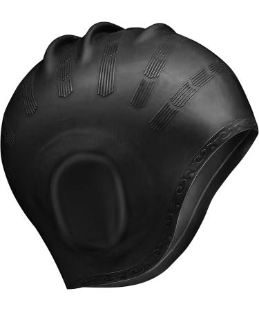 3D Waterproof Bathing Cap for Men Women & Kids | Swimming Cap for Short & Long Hair - Black - Buy Online on GoSupps.com