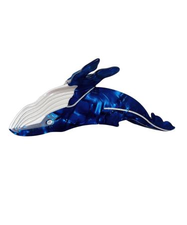 Animal Hair Clip Whale Shape Hair Claw Clip for Thick Hair Grip Hair Clamps for Women Strong Hold Hair Accessories Blue