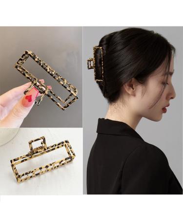 5 Pcs Large Metal Claw Clips for Thick Hair - Gold Leopard Print Jaw Clips for Women - Buy Online on GoSupps.com