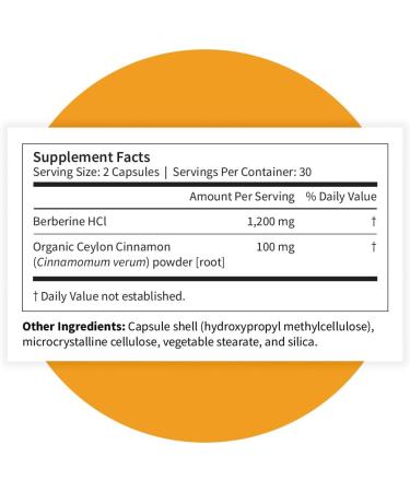 Pattern Wellness Berberine Supplement with Organic Ceylon Cinnamon Supports Metabolic Balance & Circulatory Wellness Non-GMO, Vegan 60 Capsules 60 Count (Pack of 1) - Buy Online on GoSupps.com