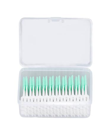 Interdental brushes interdental brushes 160 pieces of interdental brush disposable toothpick soft tooth cleaning toothpick for oral care adults and children (green)