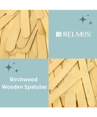 RELMOS Waxing Spatulas Tongue Depressors Large Wax Tatoo Hair Removal Birch Wood - Thick (Quantity: 100) 100 Count - Buy Online on GoSupps.com