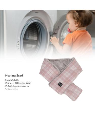 Heated Neck Wrap Scarf - Washable & Warm Heating Scarf for Outdoor Skiing | Skin-Friendly Pink Grid - Buy Online on GoSupps.com