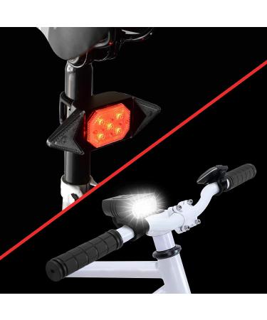Rechargeable Bike Lights Set - Super Bright Front Headlight and Tail Light with Turn Signals for Night Riding - Buy Online on GoSupps.com