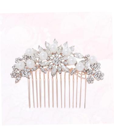 DOITOOL Tiara Pearl Comb Rhinestone Barrettes Fashion Headwear Crystal Hair Comb Bridal Hair Clip Bride Hair Comb Photography Props Wedding Headdress Headgear Hair Accessories - Buy Online on GoSupps.com