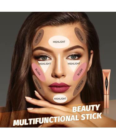 Natural Matte Liquid Blush Beauty Wand with Cushion Applicator - Lightweight & Blendable Cream Stick for Contouring - Cruelty-Free & Vegan (01 Blush Stick) - Buy Online on GoSupps.com
