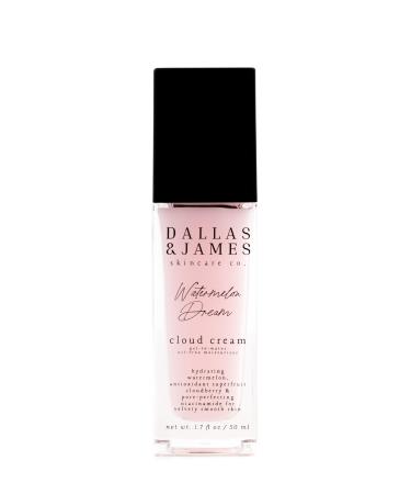 Dallas & James Skincare Co. Watermelon Dream Cloud Cream Moisturizer with Cloudberry: Oil-Free Gel-to-Water Moisturizer with Niacinamide for Glowing Skin