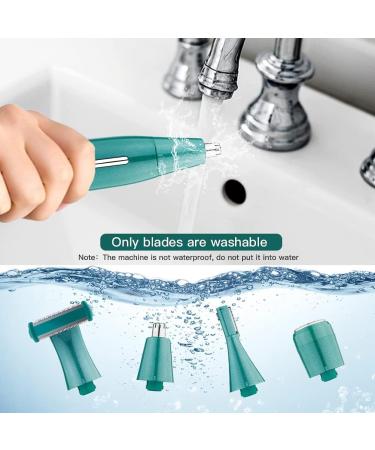 Womens Electric Razor 4-in-1 Personal Shaver Set for Wet/Dry Use - Cordless Body Hair Removal for Face, Legs, Underarms - Green - Buy Online on GoSupps.com