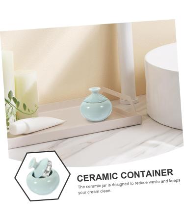 Healeved makeup jar lip balm holder ceramics skincare cosmetic sample containers 4.7x4.7cm Sky-blue - Buy Online on GoSupps.com
