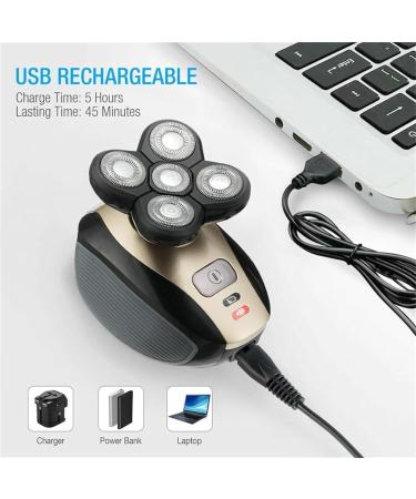 4D 360 Head Shaver for Men - 5 in 1 Wet/Dry Bald Head Shaver with Rotary Blades Clippers & Accessories | International Shipping Available - Buy Online on GoSupps.com
