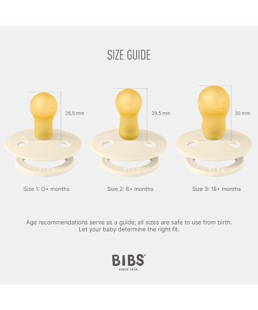 BIBS Color Glow Schnuller 2-Pack - BPA-Free Cherry Nipple Glow in the Dark Natural Rubber Size 2 (6-18 Months) - Made in Denmark - Buy Online on GoSupps.com