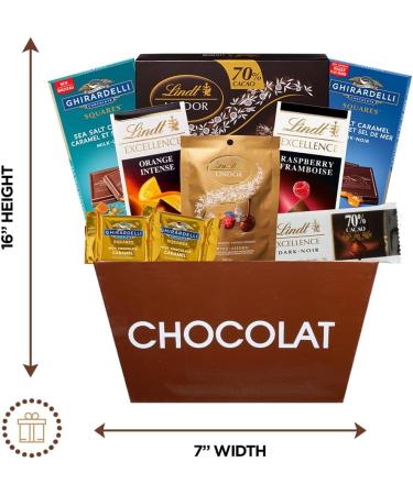 Chocolate Gift Basket Luxury with Lindt and Ghirardelli Chocolates - Buy Online on GoSupps.com