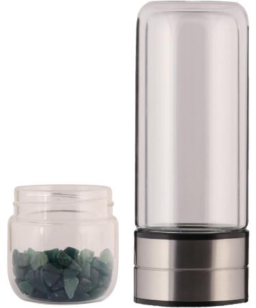 GEMHUB Crystal Water Bottle Set | Genuine Green Jade Gemstones | Drink Gem Infused Water - Buy Online on GoSupps.com