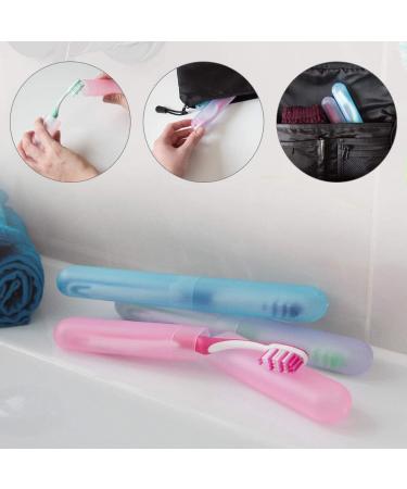 Buy Eco-Friendly Portable Toothbrush Case - 3PCs Transparent Candy-Colored Cover for Travel & Camping - Buy Online on GoSupps.com