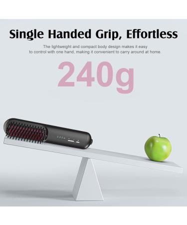 Buy Cordless Hair Straightener Brush - Portable Mini Straightening Brush with Ceramic Coating Negative Ion Technology Anti-Scald USB C Rechargeable for Travel - Lightweight & Easy to Carry - Buy Online on GoSupps.com