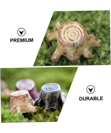 Gogogmee 12pcs Small Stump Stool Terrarium Decor Mini Garden Figurines Root Stump Ornament Retro Decor Resin - Buy Online on GoSupps.com